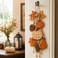 thumbnail image 5 of 20.47'' Fall Decorations Wooden Door Hanger with Pumpkin Maple Leaf Garland, Seasonal Wall Hanging Decoration for Front Door Harvest Thanksgiving Farmhouse Home Decor, 5 of 6