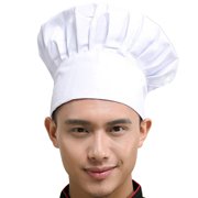 Hyzrz Chef Apron Set, Chef Hat and Kitchen Apron Adult Adjustable Apron with Butcher Hat Baker Costume Kitchen Pocket Apron for Men and Women (White)