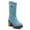 Light Blue, variant on Fesfesfes Platform Boots for Women Fall Winter Ethnic Embroidered Thick-soled Thick High-heeled Side Zipper Mid-tube US:8.5(41)