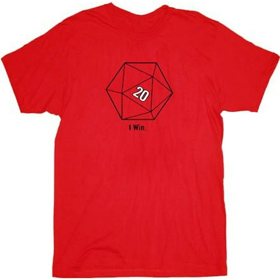 The Big Bang Theory Sheldon Cooper 20 Sided Dice D20 Adult Red T-shirt