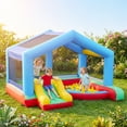 thumbnail image 2 of Qaba Bouncy Castle for Kids with Slide, Ball Pit and Ring Toss Game, Blower, 2 of 10