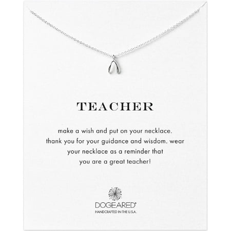 Dogeared Teacher Teeny Wishbone Sterling Silver Necklace - MS1581