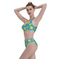 thumbnail image 6 of Picia Bee Sunflower Women's High Waisted Bikini Scoop Neck Swimsuit Two Pieces Bathing Suit-, 6 of 8