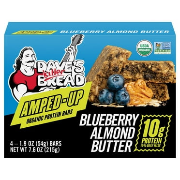 Pack of 2 Dave's Killer Bread 10g Protein Amped-Up Bars - Blueberry Almond Butter, 4 ct (Package May Vary)