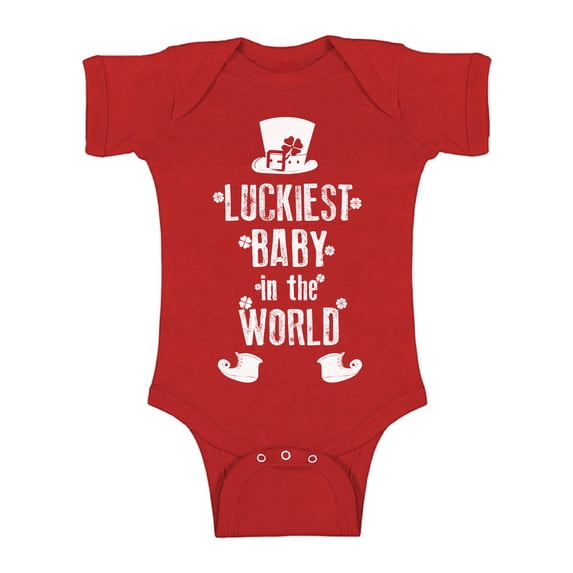 Awkward Styles Luckiest Baby In The World Short Sleeve Baby Bodysuit Irish Baby One Piece Top Irish Gifts for Baby St. Patrick's Day Bodysuit for Baby Boy Saint Patrick One Piece Top for Baby Girl
