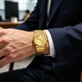 thumbnail image 4 of Men's Stainless Steel Quartz Dress Watch with Luminous & Date Calendar, Water-Resistant Business Wristwatch for Office, Travel & Formal Wear, 4 of 5