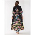 thumbnail image 2 of Printed Long Sleeve Maxi Dress with Belt, 2 of 7