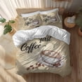 thumbnail image 2 of but First Coffee Twin Size Comforter Set, Farmhouse Latte Hot Drink Bean Brown Mottled Bedding for All Seasons, 4 Pcs Bed Set, 1 Quiltcover (68"x86") ,1Sheet(67"x116"), 2Pillowcases (30"x20"), 2 of 9