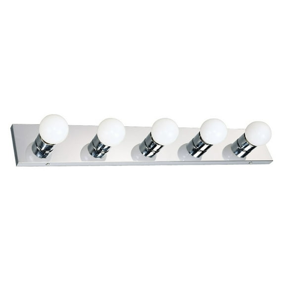 Design House Strip 5-Light Dimmable Contemporary Vanity Light, Polished Chrome