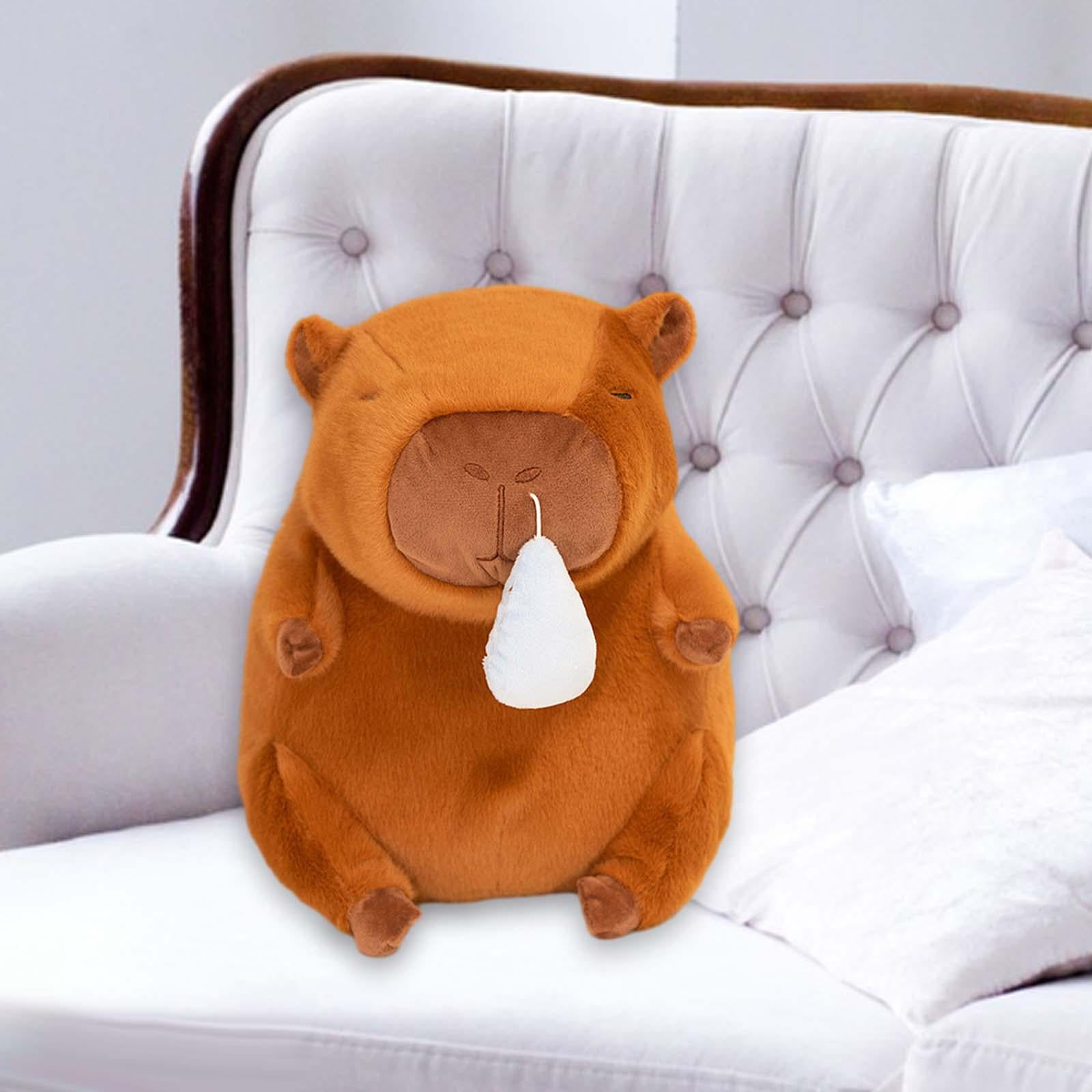 LeeQinersw Capybara Plush Toy with Pullable Snot Bubbles Ornament Home Decoration Sofa Soft