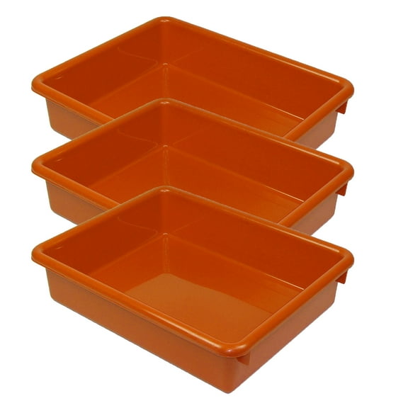 Romanoff Stowaway 3" Letter Tray no Lid, Orange