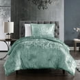 thumbnail image 3 of Turin 7 Piece Comforter Set Black King Riverbrook Home Turin Crinkled Velvet Collection Machine Wash Spa Twin Adult, Teen & Dorm Solid Color, 3 of 5