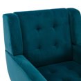 thumbnail image 6 of Modern Velvet Accent Chair, Mid Century Upholstered Single Sofa Club Chair with Tight Backrest and Armrest, Leisure Reading Chair for Living Room Bedroom Indoor Home, Teal, 6 of 9
