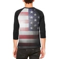 thumbnail image 2 of 4th of July Let Lady Liberty Light the Way Mens Raglan T Shirt White-Black SM, 2 of 2