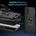 thumbnail image 7 of Phone Case for Samsung Galaxy A33 5G Hybrid Case with Ring Kickstand, Heavy Duty Protection Armor Case with Comfortable Grip Support Magnetic Car Mount for Samsung Galaxy A33 5G - Black, 7 of 7