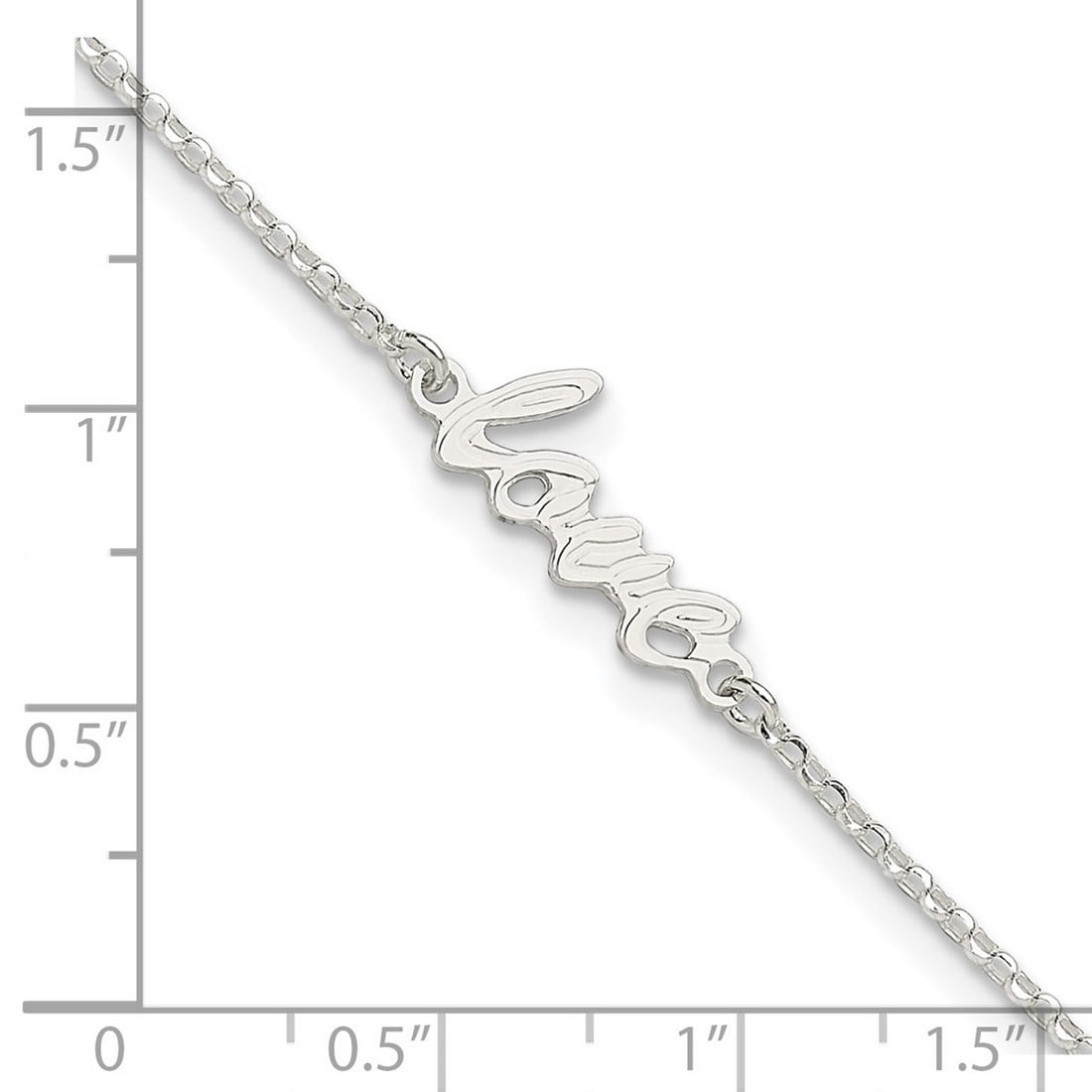 7.3mm 925 Sterling Silver Polished Love Plus 1in Extension Anklet 9 Inch Anklet for Women