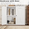 thumbnail image 7 of Walsunny 2PCS Bookcase with Doors, 6-Tier Bookshelf with Storage, Farmhouse Bookshelves with Cabinet, Storage Display Shelf for Living Room Home Office, White, 7 of 7