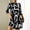 Black, variant on Fashion Women Casual Loose Round Neck Half Sleeves Comfy Printing Dress