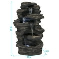 thumbnail image 4 of Sunnydaze Rocky Falls Polystone Outdoor Water Fountain with Lights, 4 of 10
