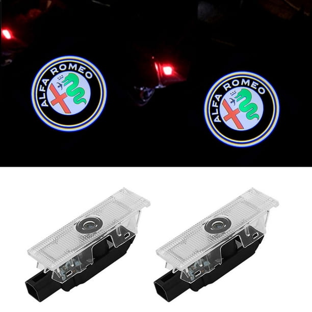 2 luces LED para puerta de coche Alfa Romeo, proyector de logotipo de bienvenida con luces inalámbricas universales automáticas HD.