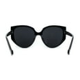 thumbnail image 4 of Polarized Womens Mod Oversized Flat Butterfly Fashion Sunglasses All Black, 4 of 4