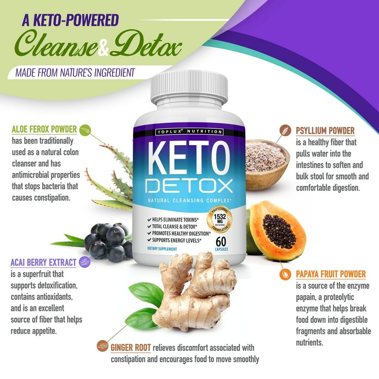 Toplux Keto Detox 1532mg Colon Cleanser for Ketogenic Diet