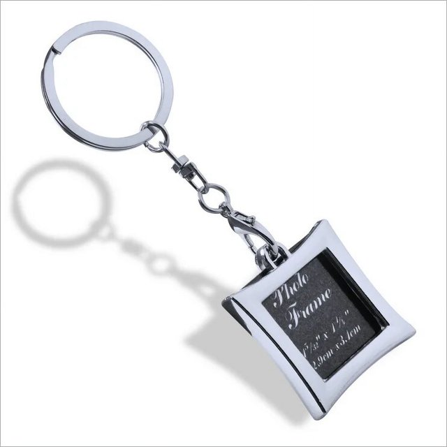 Llavero con marco de foto de metal hueco, creativo, con personalidad, colgante para pareja, llave conmemorativa personalizada para vacaciones
