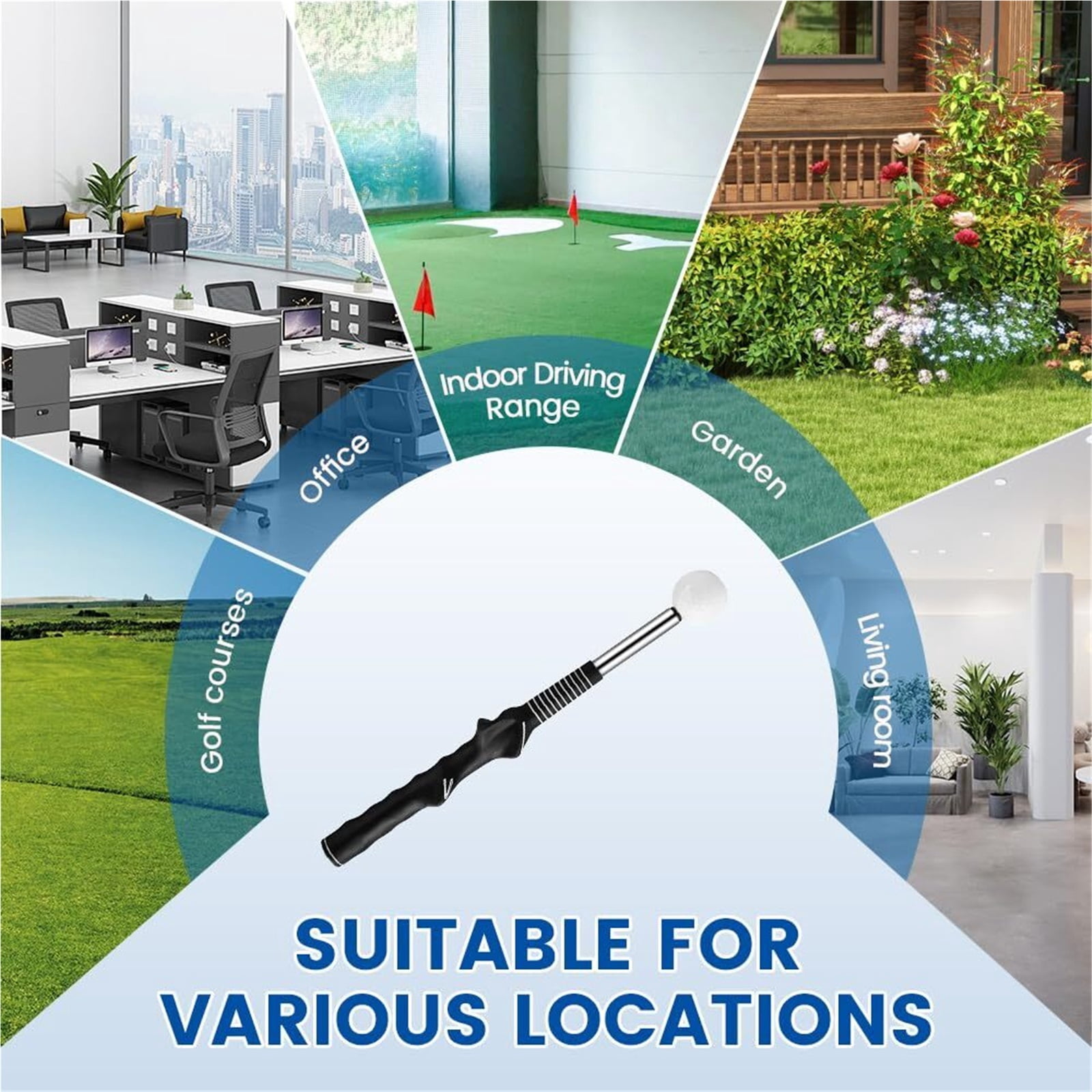 Retractable Golf Swing Training Aid, 2025 New Golf Grip Trainer Attachment Golf Swing Practice Stick for Improving Hitting Strength & Tempo