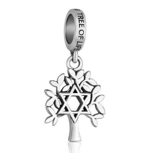 925 Sterling Silver Star of David & Amp; Arbre de Vie Charme
