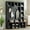 Black + Dark Walnut, variant on MAYEERTY 4-in-1 Farmhouse Hall Tree: Walnut Bench, 6 Hooks, 13 Cubbies, Black, 76.7"H