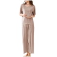 thumbnail image 4 of Asgosdo Pajama Sets for Women Short Sleeve Shirt with Long Pajama Pant Set Soft PJ Loungewear, 4 of 4