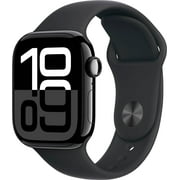Apple Watch Series 10 Aluminum 42mm (GPS + Cellular) Jet Black with 16 Hour Battery Life, 0.06 Pound