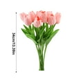 thumbnail image 2 of 15-Piece Artificial Tulip Flower Set Realistic Petal Texture Faux Floral Stems For Home Decor Accents Vase Arrangement And Wedding Bouquets,Purple, 2 of 5