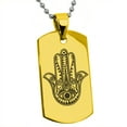 thumbnail image 3 of Tioneer Stainless Steel Evil Eye Hamsa Hand of Fatima Engraved Dog Tag Pendant Necklace, 3 of 4
