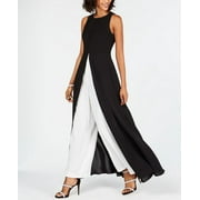 Adrianna Papell Women's Sleeveless Stretch Crepe Jumpsuit Black Size 14