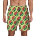 thumbnail image 2 of Picia Summer Watermelon pattern Mens Swim Trunks with Compression Liner Stretch Beach Shorts Quick Dry with Zipper Pockets No-Chafing Board Shorts-Medium, 2 of 9