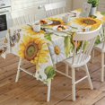 thumbnail image 4 of Farm Sunflowers Rectangle Tablecloth, Retro Flowers Butterfly Botanical Beige Waterproof & StainResistant Tablecloth, Washable Oil-proof Table Cover for Dining/Party/Wedding/Camping/Buffet 54x108 In, 4 of 9