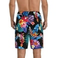 thumbnail image 3 of Gaeub Tropical Palm Leaves Printed Men's Short Pajama Pants, Lightweight Lounge & Sleep Bottoms Keep You Cool - 3X-Large, 3 of 9