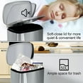 thumbnail image 4 of NiamVelo Kitchen Trash Can 13 Gallon with Soft Slow Lid Big Step Trash Can with Removable Plastic Inner Bucket Stainless Steel Garbage Can for Bathroom Kitchen and Office Trash Bin 50 Liter, Silver, 4 of 8