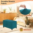 thumbnail image 2 of Funda de Ottoman Rectangular Estirable Uxcell 14" x 33" x 15" Protector de Funda para Puff para Sala de Estar/Interior [Verde], 2 of 7