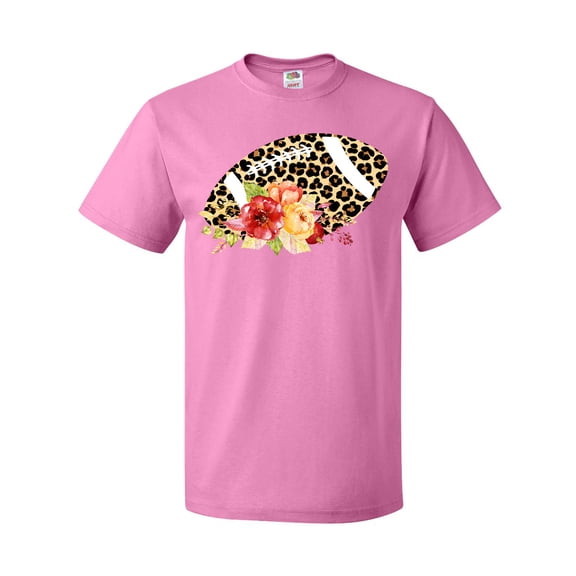 Inktastic Football with Flowers and Leopard Spots T-Shirt