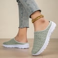 thumbnail image 3 of Women's Mesh Knit Mule Sneakers - Slip-on Backless Walking Shoes, Lightweight Breathable Casual Loafers, Comfortable Sporty Slides for Travel & Daily Wear,Green,40, 3 of 10