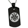 thumbnail image 1 of Stainless Steel Máscara Samurai Crest Engraved Dog Tag Pendant Necklace, 1 of 1