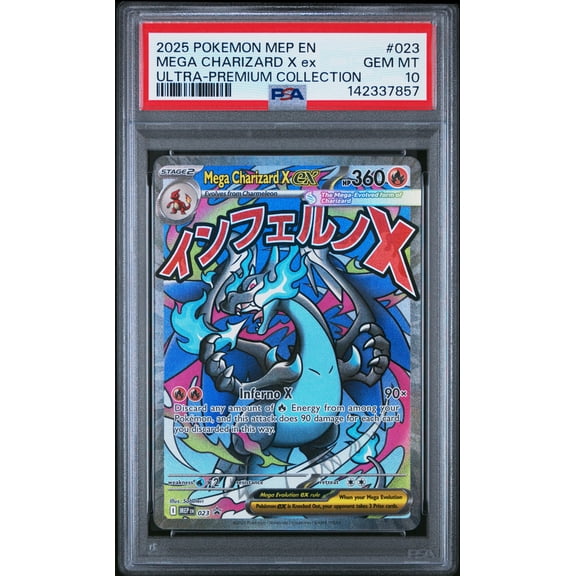 2025 Pokemon Mep EN-Me Black Star Promo Mega Charizard X EX Ultra-Premium Collection PSA 10 #023