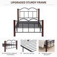 thumbnail image 4 of SYNGAR Rustic Platform Bed Frame Twin Size with Vintage Headboard and Footboard, Wooden Leg Support, No Box Spring Needed, Heavy Duty Steel Twin Bed Frame with 400LBS Weight Capacity, Brown, 4 of 12