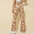 thumbnail image 6 of Sakmal Girlfriend Pants Women Trendy Streetwear Plus Size Flare Leg Floral High Waisted Full Length Brown Pants, 6 of 9