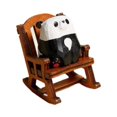 thumbnail image 2 of Lipstore Rocking Chair Animal Figurine Cute Statue Cartoon Wood Desktop Ornament for Desk Panda, 2 of 8