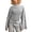 Grey, variant on Plus Size Women's Solid Round Neck Long Sleeve Top with Defined Waist and Shoulder Emphasis for Everyday Comfort and Versatility