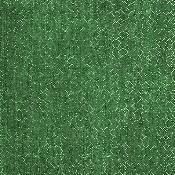 Ahgly Company Indoor Square Oriental Emerald Green Industrial Area Rugs, 8' Square