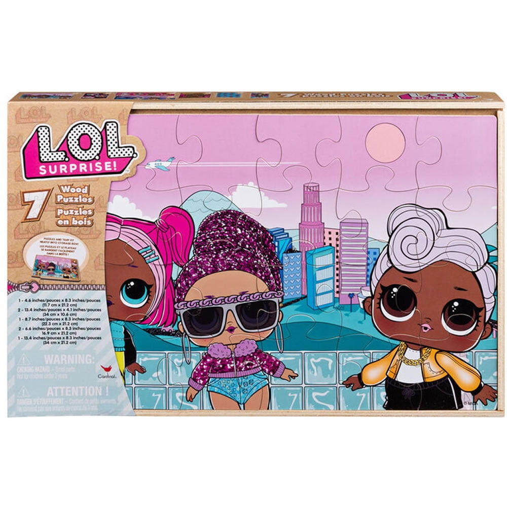 LOL Surprise! 7 Wood Puzzles with Wood Storage Box